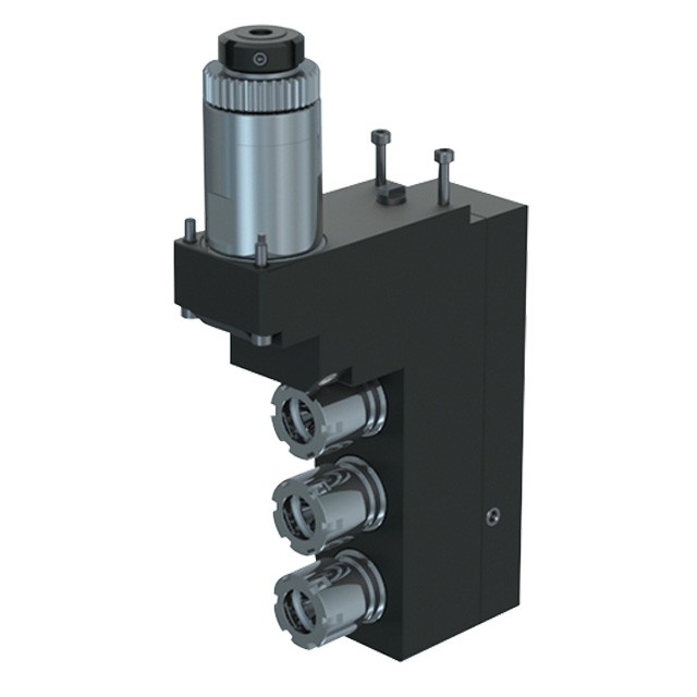 程泰動力刀座Lathe Tool三軸正面偏心座可做車削、鑽孔、攻牙、側面銑削、側面切槽、曲線銑削、角度鑽孔、端面切槽